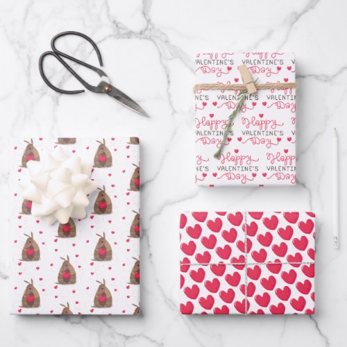 Valentines Day Heart Texas Armadillo Wrapping Paper Sheets