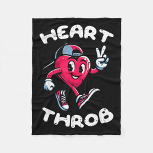 Valentines Day Heart Throb Peace Retro Groovy Boys Fleece Blanket