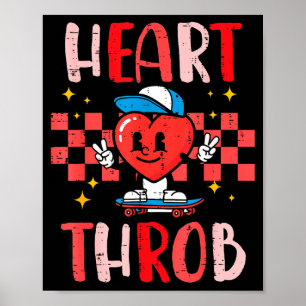 Valentines Day Heart Throb Skateboard Cute Toddler Poster