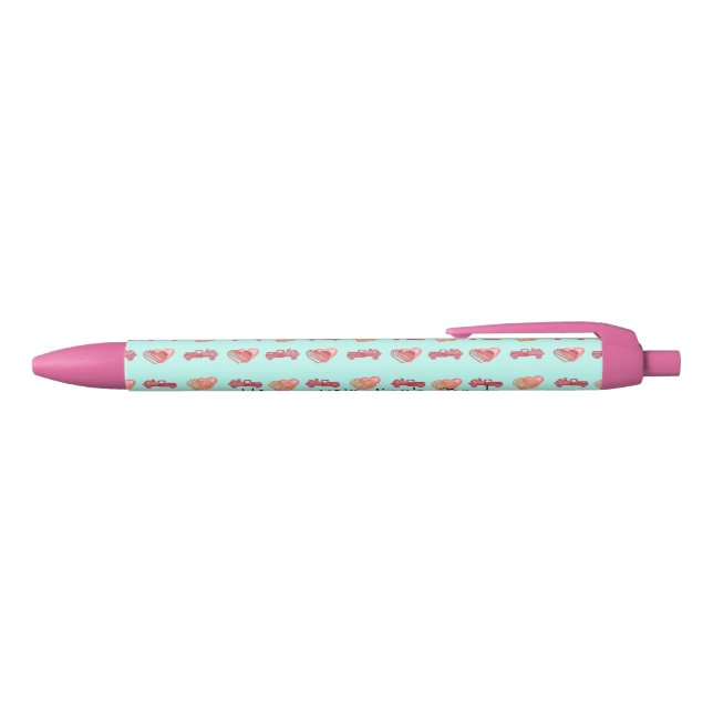 Valentine's Day Heart Truck Black Ink Pen (Top)