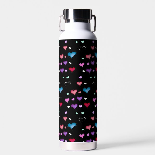 Valentine's Day heart Water Bottle (Front)
