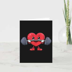 Valentines Day Heart Weightlifting Funny Deadlift Card
