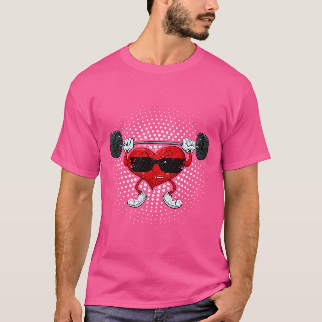 Valentines Day Heart Weightlifting Funny Deadlift  T-Shirt (Front)
