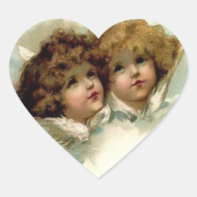 Valentine's Day HEART WITH CUPID Sticker (Front)