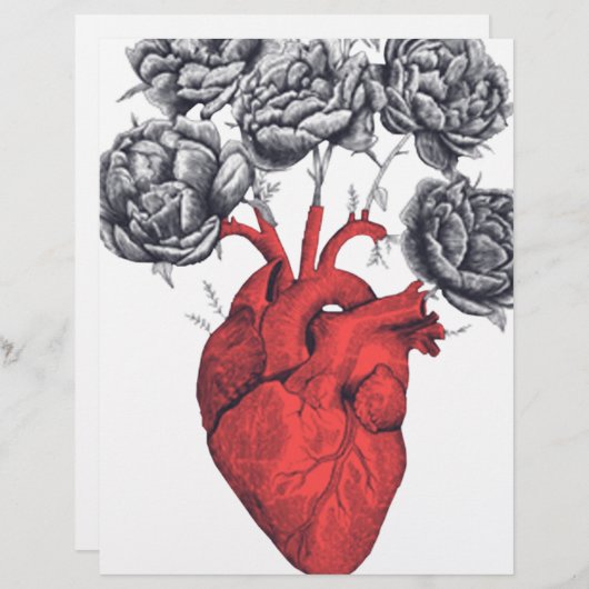 Valentine's day heart with flowers (Front/Back)