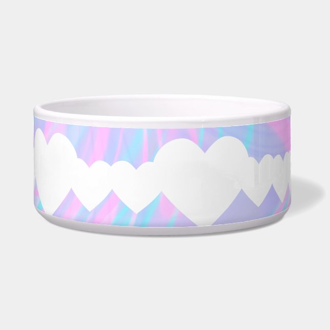 Valentines Day Hearts and Abstract Colorful Pink Bowl (Front)