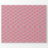 Hearts and Flowers Valentines Day Wrapping Paper