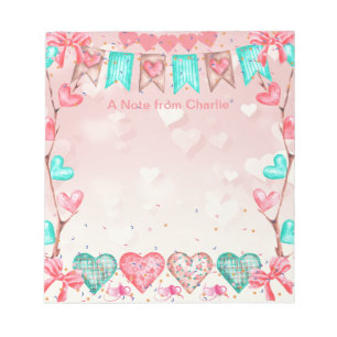 Valentine's Day hearts' Banner Cute and Pretty Notepad