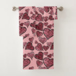 Valentine&#39;s Day Hearts Bath Towel Set