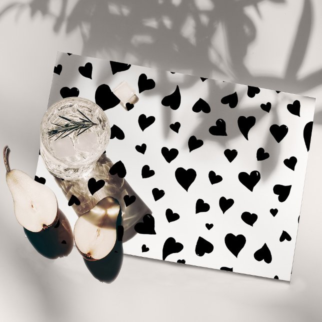 Valentine's day hearts - black and white placemat (Creator Uploaded)