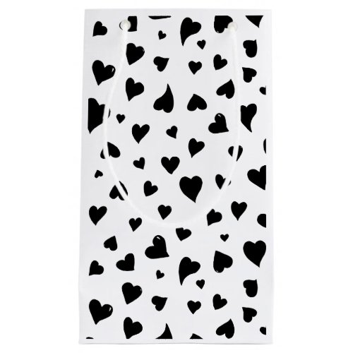 Valentines day hearts _ black and white small gift bag