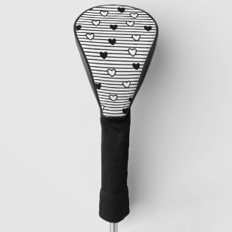 Valentines Day Hearts Black White Stripes Pattern 