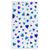 Watercolor Hearts - Blue Large Gift Bag