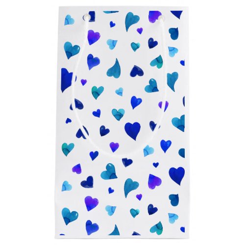 Valentines day hearts _ blue small gift bag