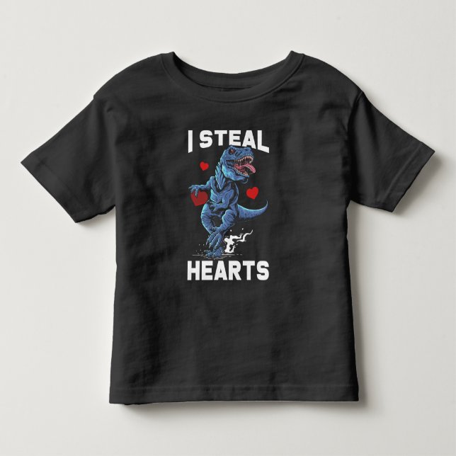 Valentines Day Hearts Boy Trex Lover Toddler T-shirt (Front)