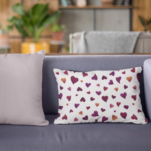 Valentines day hearts _ burgundy accent pillow