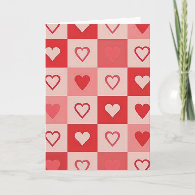 Valentines Day Hearts Card (Front)