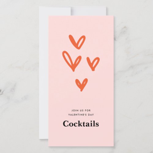 Valentines Day Hearts Cocktail Party Invitation
