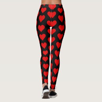 Valentine's Day Hearts CUSTOM Black Leggings Pants | Zazzle