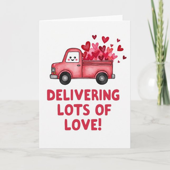 Valentines Day Hearts Delivery Card (Front)