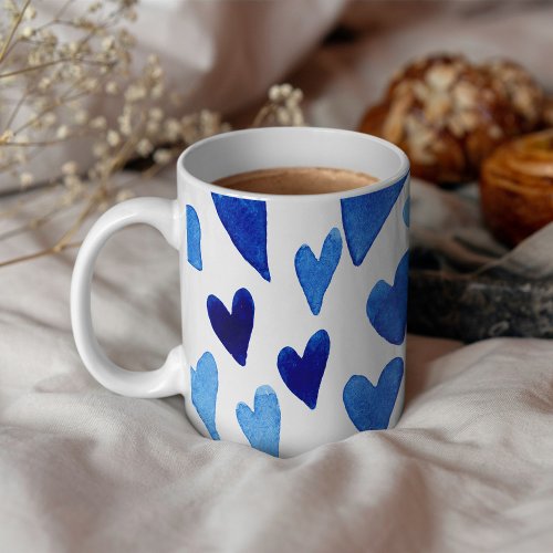 Valentines day hearts explosion _ blue coffee mug