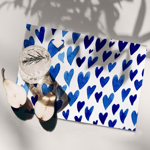 Valentines day hearts explosion _ blue placemat