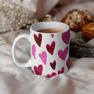 Valentines day hearts explosion - pink and red coffee mug