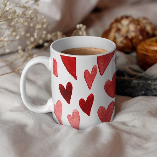 Valentines day hearts explosion _ red coffee mug