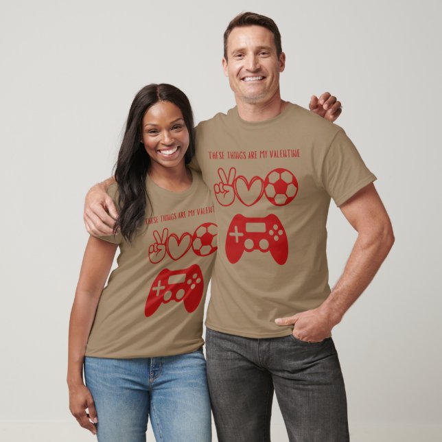Valentine's Day Hearts Gaming, Football  T-Shirt (Unisex)