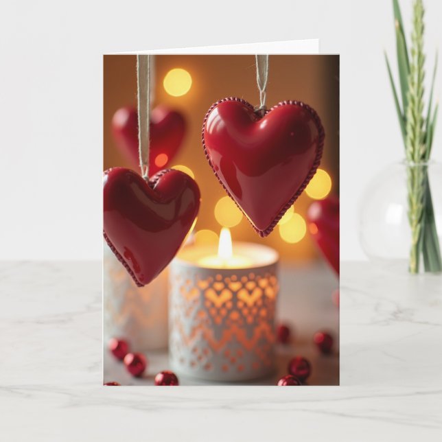 Valentines Day Hearts Glow Card (Front)