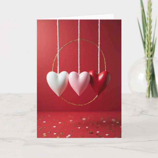 Valentines Day Hearts Greeting Card (Front)
