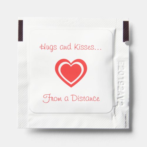 Valentines Day Hearts Hugs Kisses From a Distance Hand Sanitizer Packet