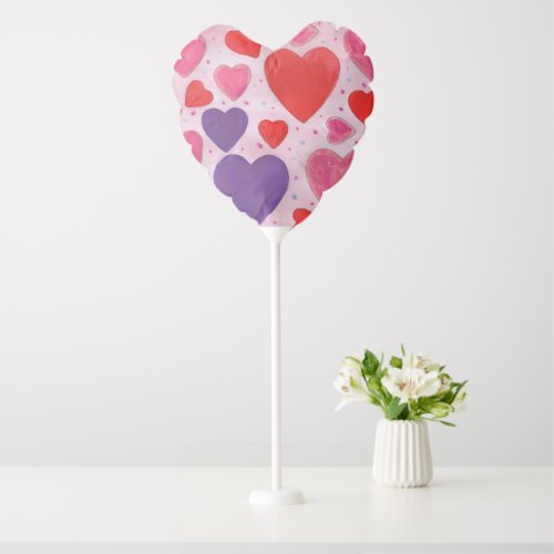 Valentines Day Hearts in Pink Purple Red Heart Balloon