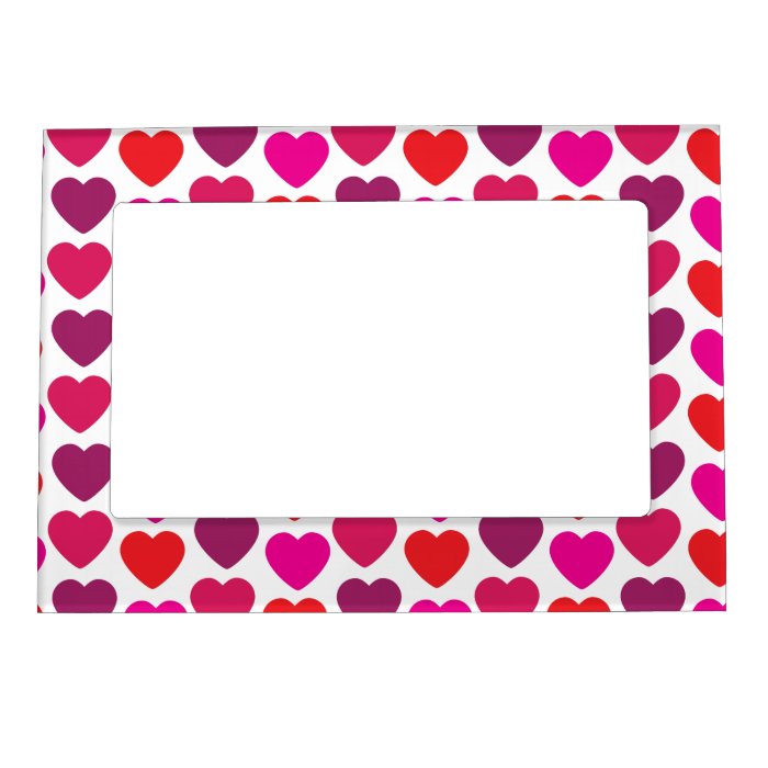 Valentine's Day Hearts in Pink, Red, Purple Magnetic Photo Frames