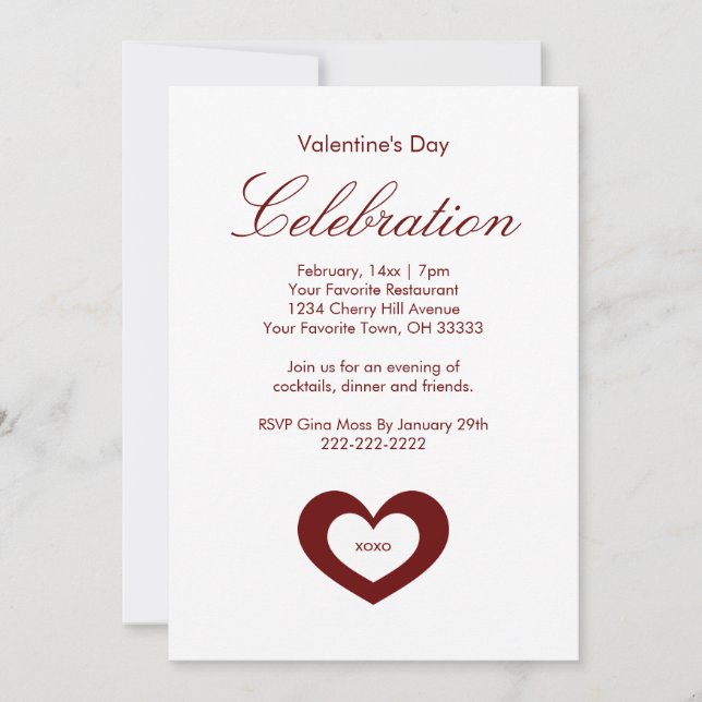 Valentine's Day Hearts Invitation (Front)
