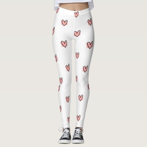 valentines day hearts leggings