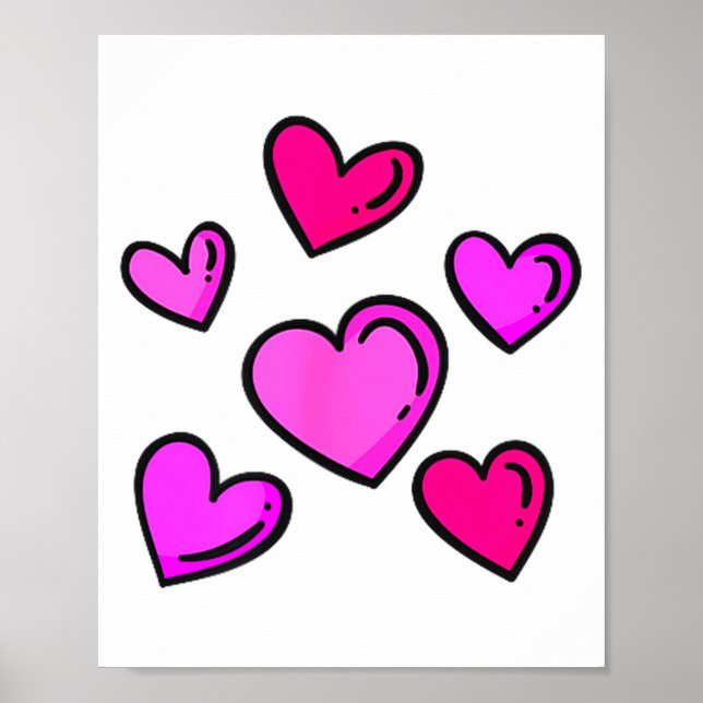 Valentines Day Hearts Love Graphic  Poster (Front)