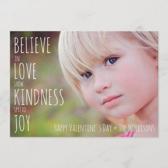 Valentine's Day Hearts Love Kindness Joy Photo Holiday Card