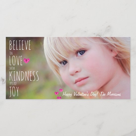 Valentine's Day Hearts Love Kindness Joy Photo Holiday Card