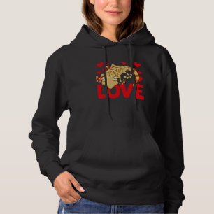Valentine's Day Hearts Love Leopard Geckos Animal  Hoodie