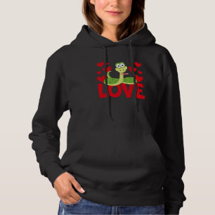 Valentine's Day Hearts Love Snake Animal Women Hoodie