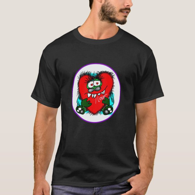 Valentine's Day hearts monster  9 T-Shirt (Front)