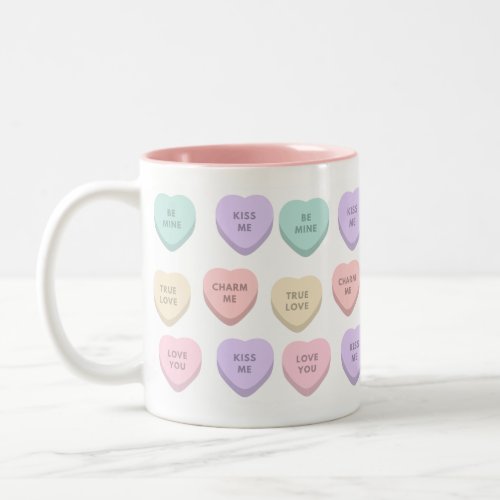 Valentines Day Hearts Mug White and Pink Mug