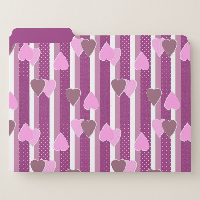 Valentine's Day hearts on striped background  File Folder (Front Left)