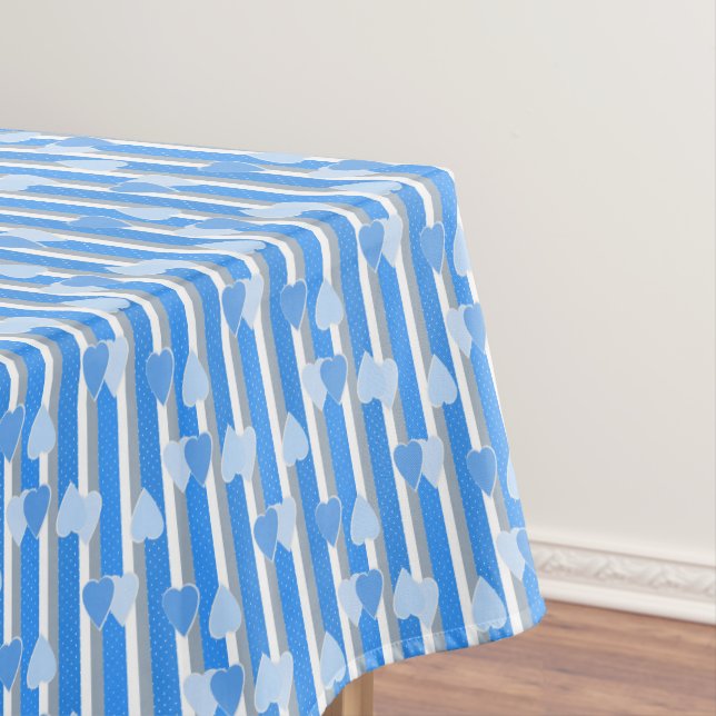 Valentine's Day hearts on striped background  Tablecloth (In Situ)