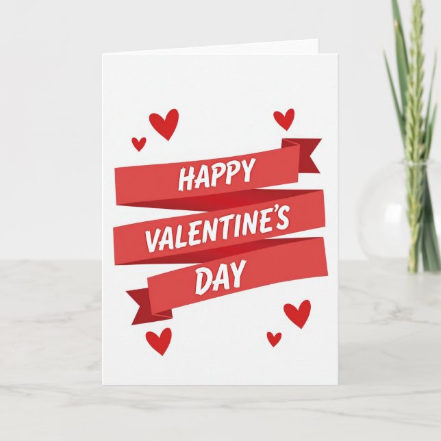 Valentines Day Hearts Painted Card (Front)