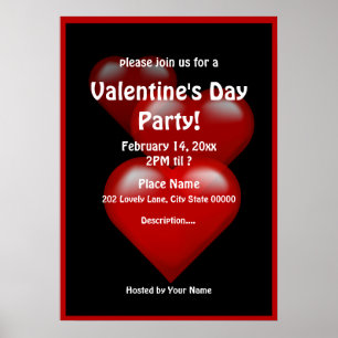 Valentine's Day Hearts Party Poster