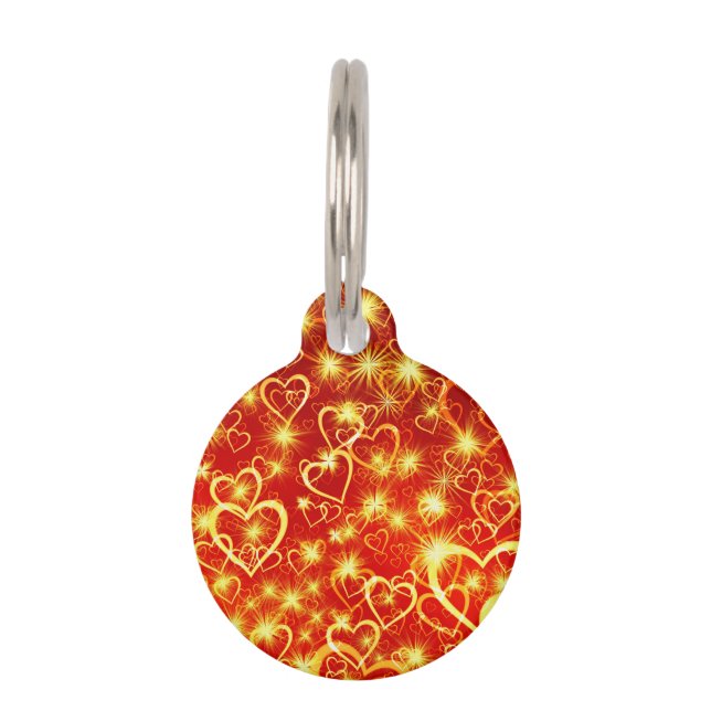Valentine's Day Hearts Pattern-25022! Pet ID Tag (Front)