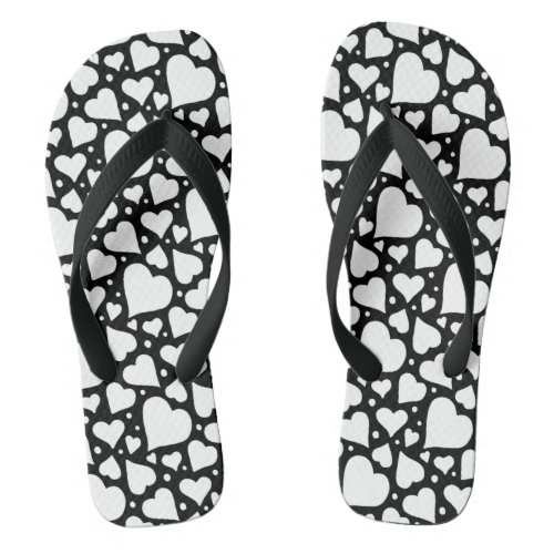 Valentines Day Hearts Pattern Custom BG Color Flip Flops