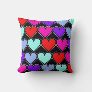Valentines Day Hearts Pattern Throw Pillow
